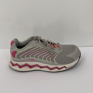 Reebok Zig Elusion Heritage work sneakers gray pink safety composite toe women 8